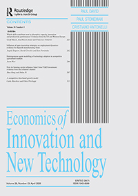 Cover image for Economics of Innovation and New Technology, Volume 29, Issue 3, 2020