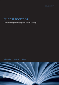 Cover image for Critical Horizons, Volume 24, Issue 1, 2023