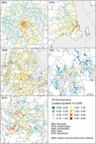 Figure 4. Location quotients for poverty at k = 1,600