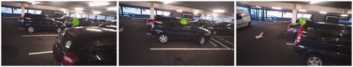 Figure 7. Example of a participant tracking a car behind parked cars.
