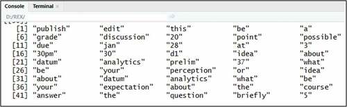 Figure 3. Sample Corpus after Lemmatization and Tokenization.