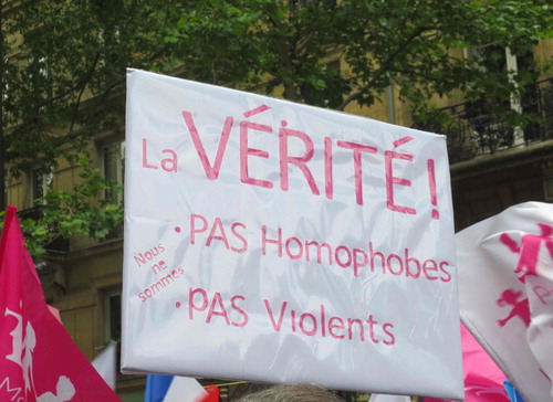 Figure 4. ‘The Truth! We are not homophobic, nor violent’. Photo: the author.