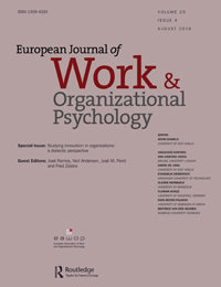 Cover image for European Journal of Work and Organizational Psychology, Volume 25, Issue 4, 2016
