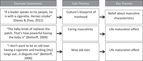 Figure 1. Example of the emergence of themes and subthemes from related statements.