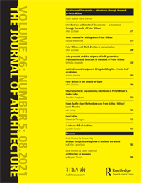 Cover image for The Journal of Architecture, Volume 26, Issue 5, 2021