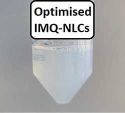 Figure 6 The appearance of the optimized formulation of IMQ-NLCs.