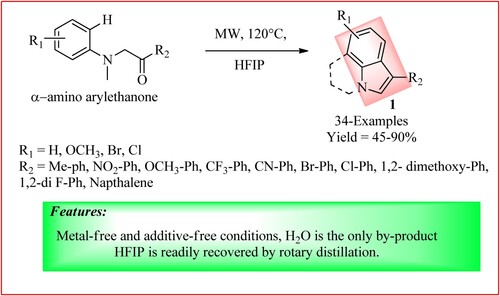 Figure 4. Schematic representation for synthesizing Indole derivatives by Yao et al.