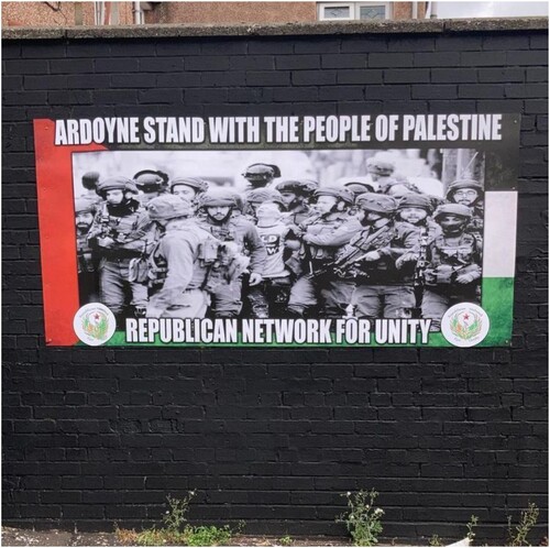 Figure 7. ‘Ardoyne stand with the people of Palestine’, taken by author August 2022.