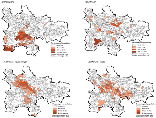 Figure 1. Density of ethnic minorities in Glasgow.