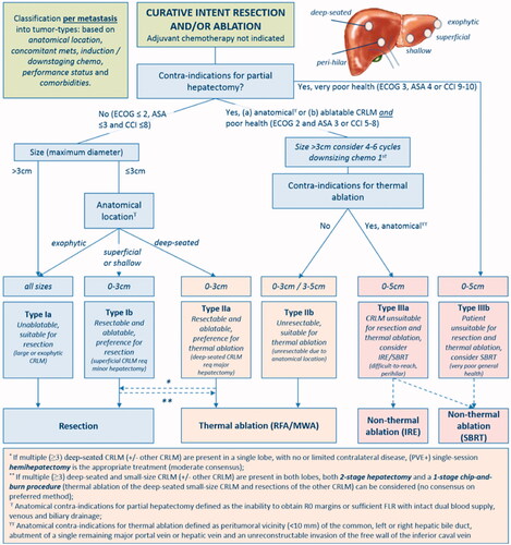 Figure 6. Assessment flowchart per-tumor of COLLISION trial. Adapted from Nieuwenhuizen S, Puijk RS, van den Bemd B, et al. Resectability and Ablatability Criteria for the Treatment of Liver Only Colorectal Metastases: Multidisciplinary Consensus Document from the COLLISION Trial Group. Cancers (Basel). 2020;12(7):1779. Published 2020 Jul 3.