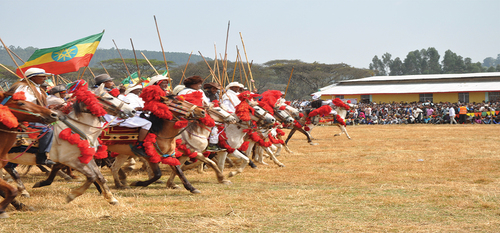 Figure 2. Awi Agew horse riders during annual festival.