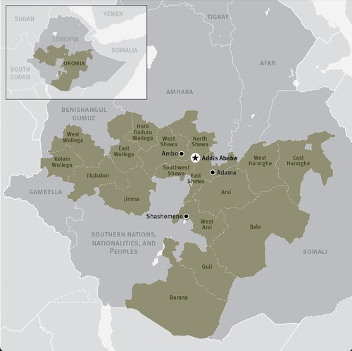 Figure 1. Map of Oromia Ethiopia. (Source: Human Rights Watch, 2016).