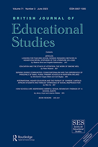 Cover image for British Journal of Educational Studies, Volume 71, Issue 3, 2023