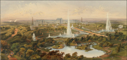 Plate IV. Crystal Palace Gardens and Fountains (Royal Collection Trust).