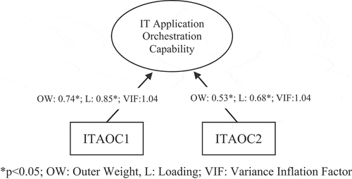 Figure 2. Validity Test results for formative construct.