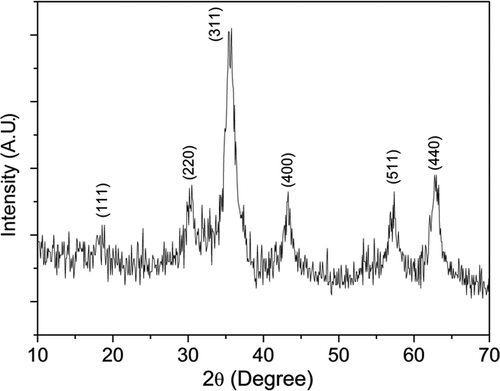 Figure 1. XRD patterns of the sample CoFe1.9Ho0.1O4 annealed at 200°C.