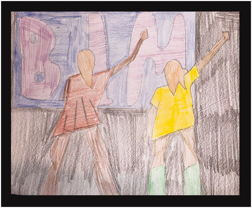 Figure 3. Student drawing, The Black Girls That Matter, 2021. Colored pencil on paper.