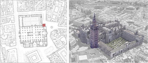 Figure 1. Localisation of the Giralda tower of the Cathedral of Seville.