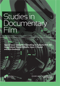 Cover image for Studies in Documentary Film, Volume 16, Issue 3, 2022