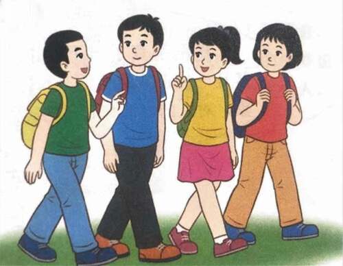 Figure 9. Illustration from the Grade 3 book of Cherish Lives showing the clothing of boys and girls (Volume 1, page 23).