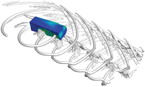 Figure 22. Predicted rotor-wake structure using the coupling method (UH-60A rotor).