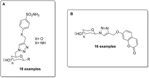 Figure 7. General structure of CAIs reported by Hao et al. (A)/Chu et al. (B).