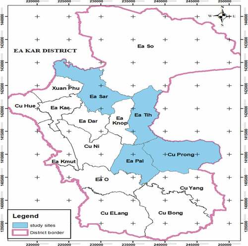 Figure 1. Map of survey sites. Source: Authors’ drawing.