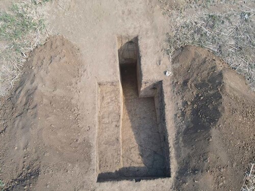 Figure 5. One of the trenches into Trapiche 1 core showing uniform stratigraphy. The trench measures 4 × 3 m, with a 2 × 1 m extension to the north. Contrast modified to highlight the profiles.