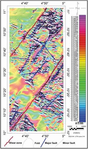 Figure 6. First vertical derivative magnetic map