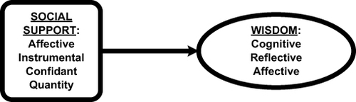 Figure 2 The conceptual framework for the impact of social support on wisdom.