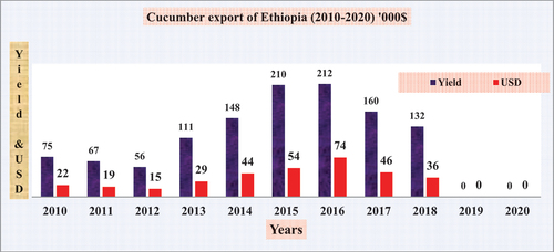 Figure 2. Export of cucumber in Ethiopia.