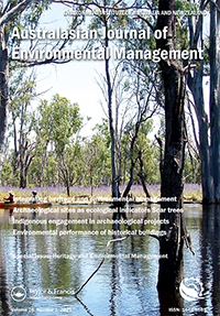 Cover image for Australasian Journal of Environmental Management, Volume 28, Issue 1, 2021