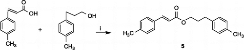 Scheme 1 Synthesis of compound 5. Reagents and conditions: (i) CDI, THF, reflux, 0.5 h; DBU, THF, reflux, 12 h.