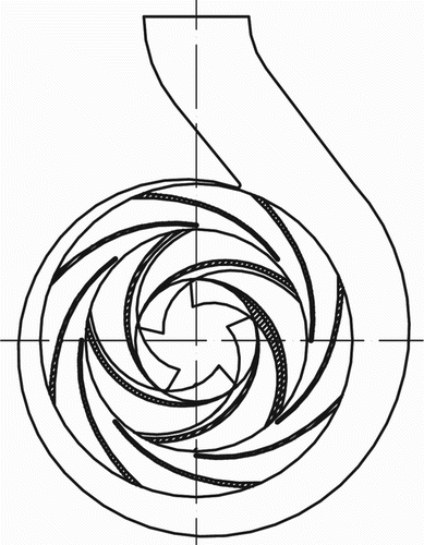 Figure 2. Hydraulic structure of the model pump.