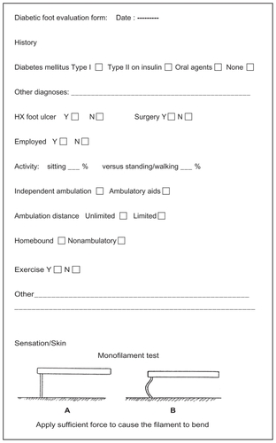 Appendix 1 King Abdulaziz Medical City Diabetic Foot Program screening sheet.