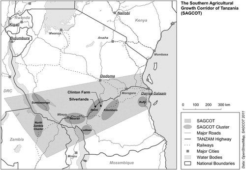 Figure 1. The Southern Agricultural Growth Corridor of Tanzania. Design: Authors.