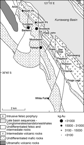 Figure 8 Kundana goldfield geology (from Tripp Citation2004).