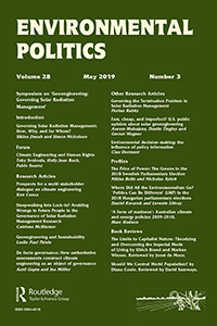Cover image for Environmental Politics, Volume 28, Issue 3, 2019