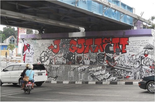 Figure 6. Jogja Asat joint mural under Kewek Bridge, October 2014 (Multiple artists).