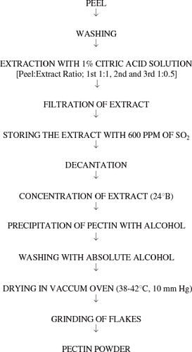 Figure 1. Flow diagram of extraction of pectin from apple peel.