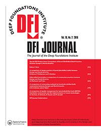 Cover image for DFI Journal - The Journal of the Deep Foundations Institute, Volume 10, Issue 2, 2016