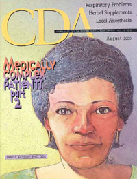 Cover image for Journal of the California Dental Association, Volume 28, Issue 8, 2000