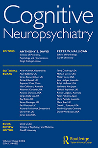 Cover image for Cognitive Neuropsychiatry, Volume 21, Issue 2, 2016