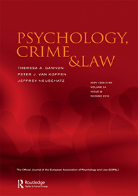 Cover image for Psychology, Crime & Law, Volume 24, Issue 10, 2018