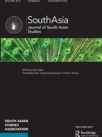 Cover image for South Asia: Journal of South Asian Studies, Volume 43, Issue 6, 2020