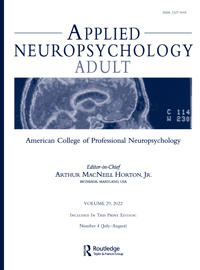 Cover image for Applied Neuropsychology: Adult, Volume 29, Issue 4, 2022