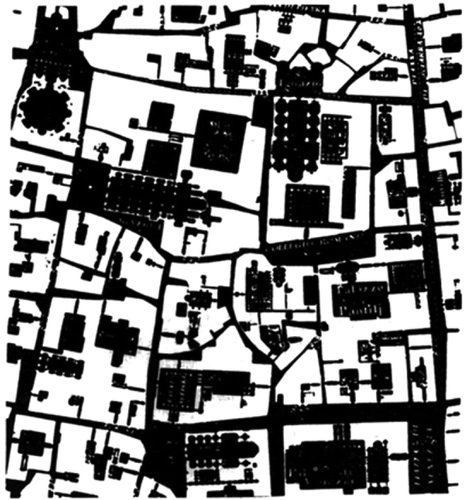 Figure 3. (Left) Map of Roma drawn by Giambattista Nolli in 1748.