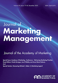 Cover image for Journal of Marketing Management, Volume 39, Issue 17-18, 2023
