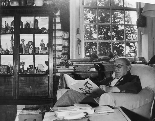 William Ohly in his study at the Abbey, 1950, image: courtesy Picture Post magazine