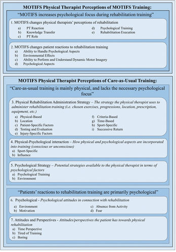 Figure 2. Major Theme regarding physical therapists’ perceptions of rehabilitation training, along with more detailed subordinate themes.